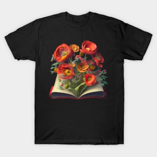 Flowers Growing From Book T-Shirt